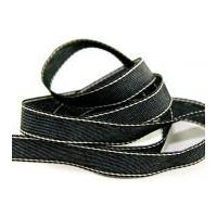 15mm Berisford Denim Ribbon 2 Black