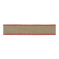 15mm Berisford Hopsack Ribbon 3 Natural/Red