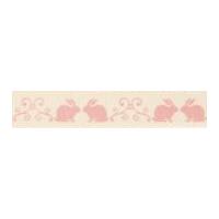 15mm Berisford Little Rabbit Print Ribbon 1 Pink