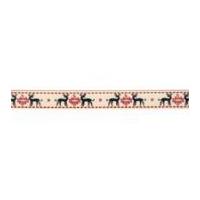 15mm Berisford Deer Print Print Ribbon 2 Black/Red