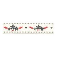 15mm Berisford Garland Print Ribbon 1 Red