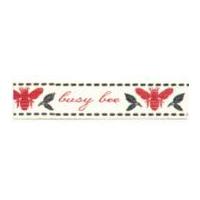 15mm Berisford Busy Bee Print Ribbon 1 Red