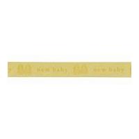 15mm Berisford New Baby Print Ribbon 4 Lemon