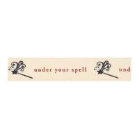 15mm Berisford Under Your Spell Print Ribbon 1 Natural