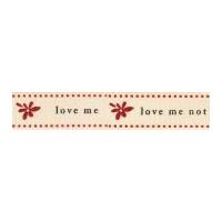 15mm Berisford Love Me Not Print Ribbon 1 Natural