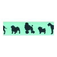 15mm Berisford Dogs Print Ribbon 3 Sky