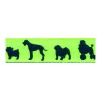 15mm berisford dogs print ribbon 7 kiwi