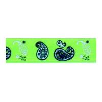 15mm berisford paisley print ribbon 6 kiwi