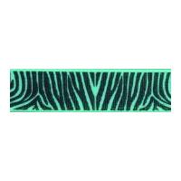 15mm berisford zebra print ribbon 5 aqua