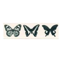 15mm Berisford Dancing Butterfly Print Ribbon 3 Pumice