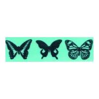 15mm berisford dancing butterfly print ribbon 4 sky