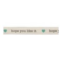 15mm Berisford Hope You Like It Print Ribbon 2 Herb