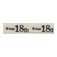 15mm berisford happy 18th special birthday print ribbon