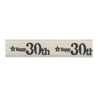 15mm berisford happy 30th special birthday print ribbon