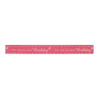 15mm berisford for you on your birthday print ribbon 1 pink