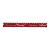 15mm berisford for you on your birthday print ribbon 3 red