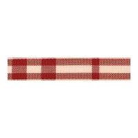 15mm Berisford Rustic Tartan Print Ribbon 1 Red