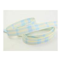 15mm Berisford Rustic Tartan Print Ribbon 5 Blue