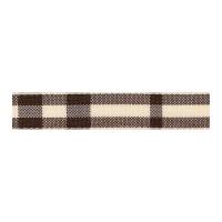 15mm berisford rustic tartan print ribbon 6 chocolate