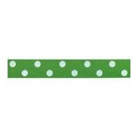15mm Berisford Polka Dot Print Ribbon 664 Meadow