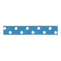 15mm Berisford Polka Dot Print Ribbon 76 Cornflower