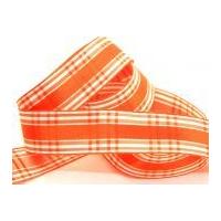 15mm berisford candy check ribbon 42 orange