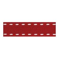 15mm Berisford Stitched Grosgrain Ribbon 2 Red/White