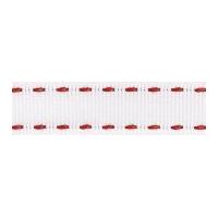 15mm berisford stitched grosgrain ribbon 4 whitered