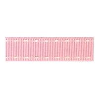 15mm Berisford Stitched Grosgrain Ribbon 9 Pink/Ivory