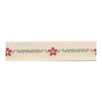 15mm Berisford Garden Print Ribbon 1 Natural