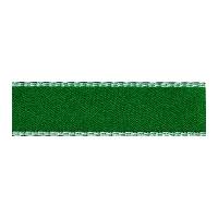 15mm Berisford Silver Metallic Edge Satin Ribbon 455 Hunter Green