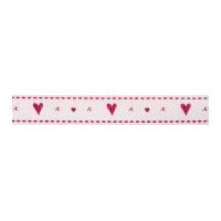 15mm Berisford Hearts & Kisses Print Ribbon 1 Natural