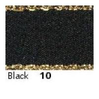 15mm berisford gold metallic edge satin ribbon 10 black