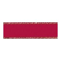 15mm berisford gold metallic edge satin ribbon 908 scarlet berry