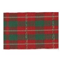 15mm Berisford Beaumont Tartan Ribbon 3 Red/Green