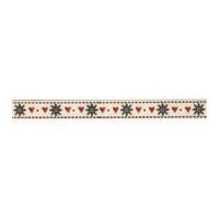 15mm berisford snowflake stitch print ribbon 1 red