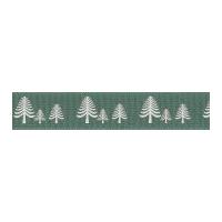 15mm berisford festive forest christmas tree print ribbon sherwood