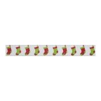 15mm Berisford Stockings Christmas Print Ribbon Multicoloured