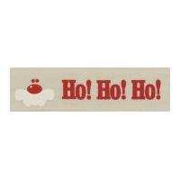 15mm Berisford Ho!Ho!Ho! Christmas Print Ribbon Pumice