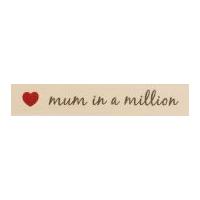 15mm Berisford Mum in a Million Print Ribbon Natural