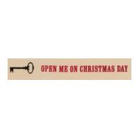 15mm berisford open me on christmas day print ribbon natural