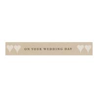 15mm Berisford On Your Wedding Day Print Ribbon Pumice