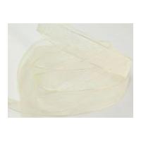 15mm Berisford Wired Sheer Organza Ribbon 419 Bridal White