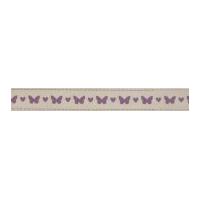 15mm Bowtique Butterflies Natural Cotton Ribbon Lilac