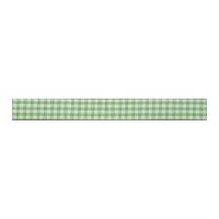 15mm Bowtique Woven Gingham Check Ribbon Green