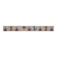 15mm Bowtique Circus Print Natural Ribbon 5m Multicoloured