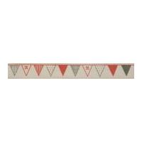 15mm Bowtique Bunting Natural Cotton Ribbon Red & Green