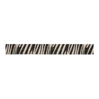 15mm Bowtique Zebra Print Natural Cotton Ribbon Black