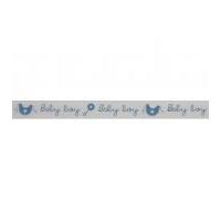15mm bowtique baby boy rattle bib print grosgrain ribbon 5m blue