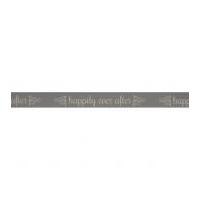 15mm Bowtique Happily Ever After Print Natural Ribbon 5m Grey